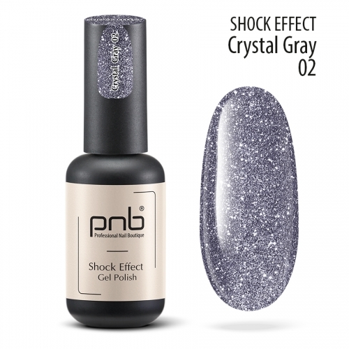 Гель-лак светоотражающий Shock Effect 02 Crystal Gray Pnb, 8 мл.