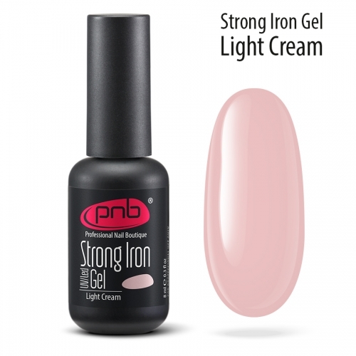 Стронг айрон гель база светло-кремовый Strong Iron Gel Light Cream Pnb, 8 мл.
