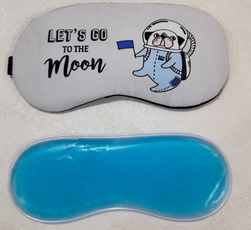 Маска для сна Let's go to the moon серая