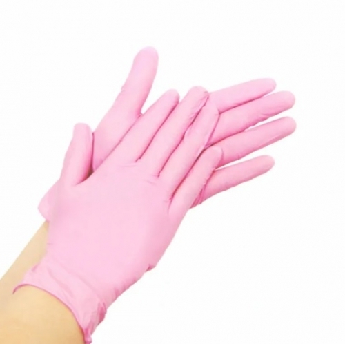 Перчатки нитриловые розовые ZKS Spectrum Sakura M, 100 шт.
