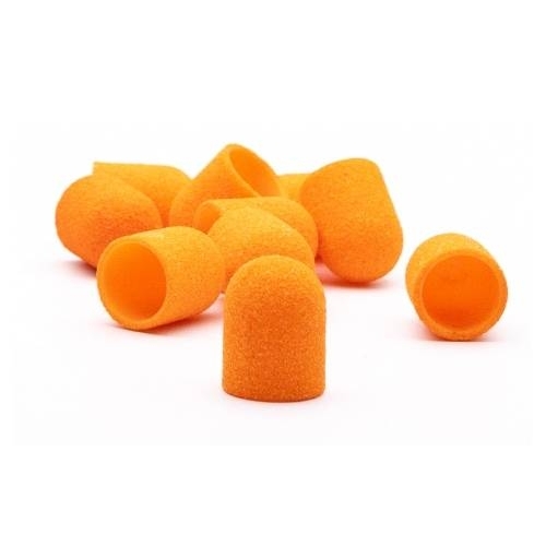 Колпачки для педикюра 13 мм 80 грит оранжевые Topless, 10 шт/уп