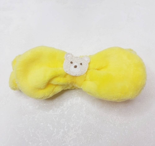 Повязка на голову бант с мишкой желтый
