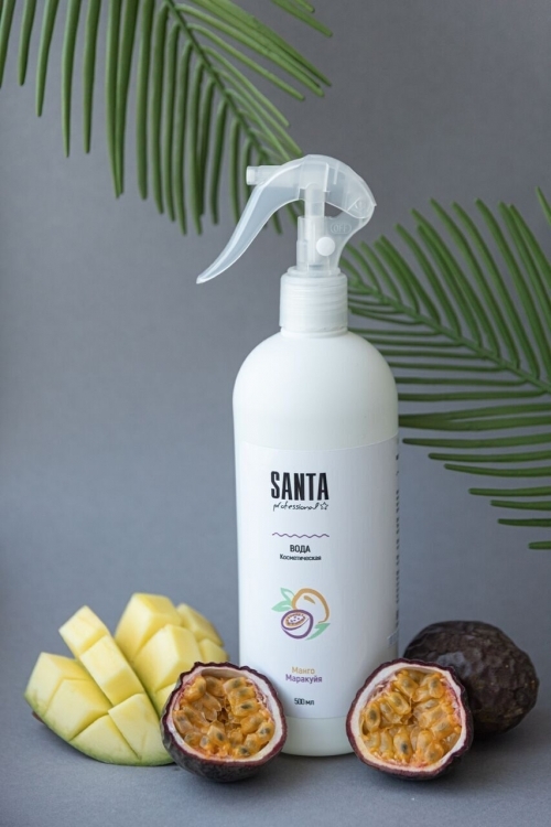 Вода косметическая после депиляции манго-маракуйя Santa Professional, 500 мл.