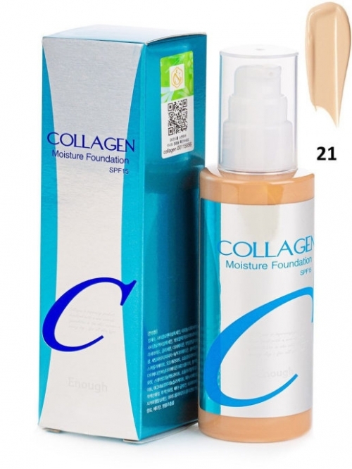 Увлажняющий тональный крем с коллагеном №21 Collagen Enough, 100 мл.