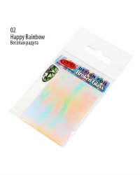 Фольга битое стекло «Broken Glass» PNB 02 Happy Rainbow Веселая радуга – прозрачный, радужный
