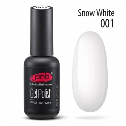 Гель-лак белый PNB Snow White 001, 8 мл.