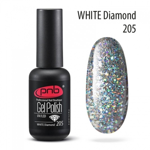 Гель-лак PNB White Diamond 205, 8 мл.