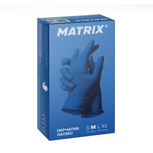 Перчатки латексные сверхпрочные хай риск Matrix High Risk Latex L, 50 шт.