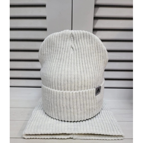 Комплект шапка+снуд светло-серый Adidas, зима.