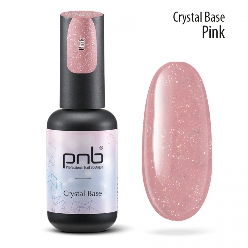 Светоотражающая база розовая Crystal Base pink Pnb, 8 мл.