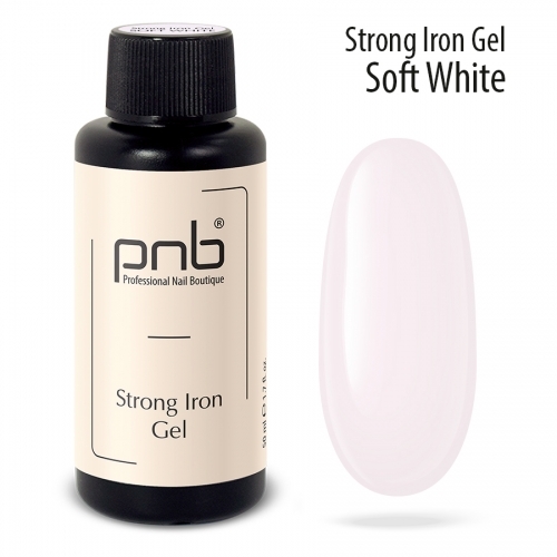 Стронг айрон гель база нежно-белый Strong Iron Gel Soft White Pnb, 50 мл.