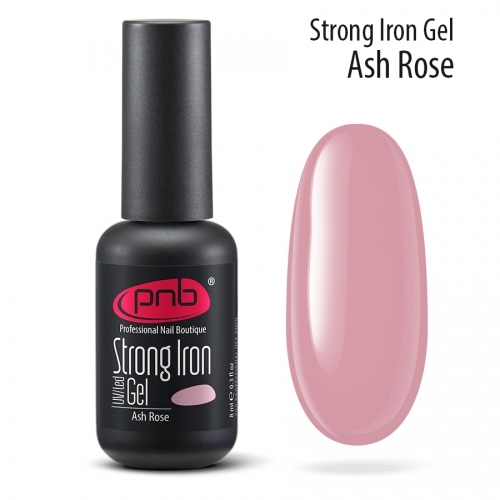 Стронг айрон гель база пепельная роза Strong Iron Gel Ash Rose Pnb, 8 мл.