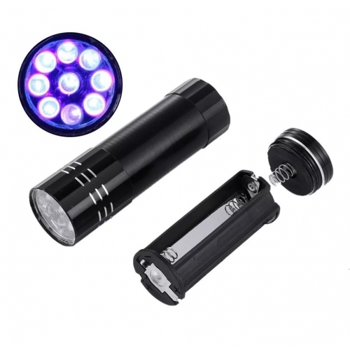 Ультрафиолетовый фонарик LED для сушки гель лака, уф-клея, уф-смолы 5 Вт черный
