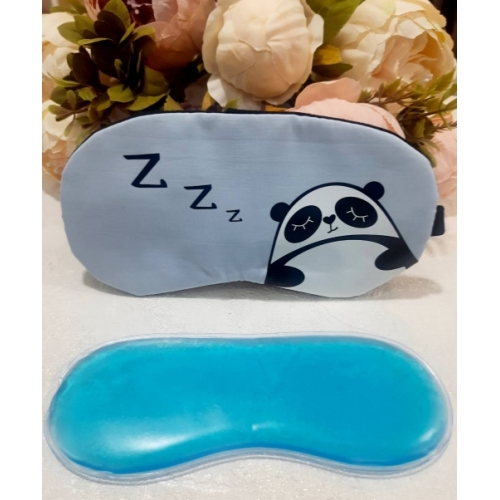 Маска для сна панда голубая