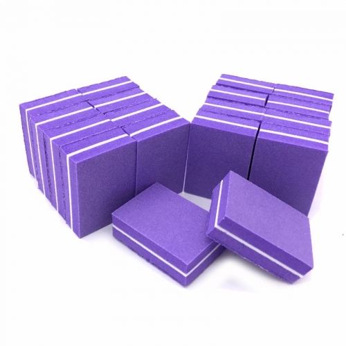 Мини баф для ногтей фиолетовый 100/180 грит, упаковка 50 шт.