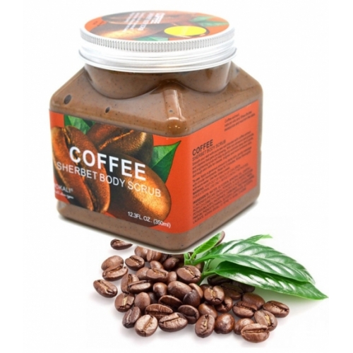 Скраб для тела с экстрактом кофе Coffee Sherbet Body Scrub Wokali, 350 мл.