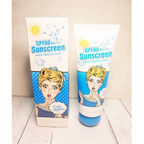 Солнцезащитный крем с коллагеном SPF60 PA+++ Sunscreen Kiss Beauty, 75 мл.