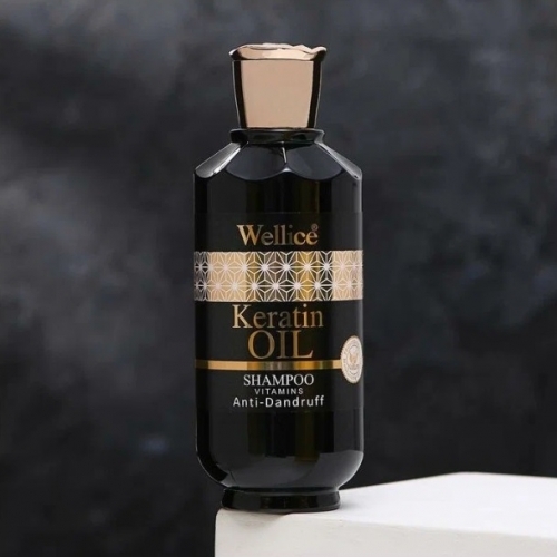 Шампунь против перхоти с кератином Wellice Keratin Oil Shiny, 520 гр.