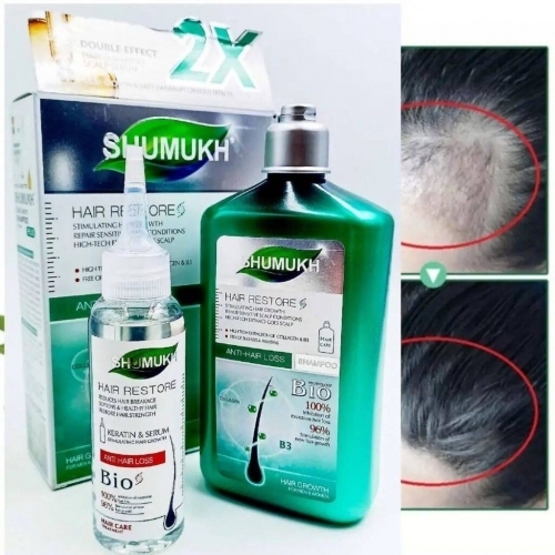 Шампунь + сыворотка для роста волос с коллагеном и витамином B3 SHUMUKH, 400мл./100мл.