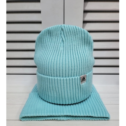 Комплект шапка+снуд голубой Adidas, зима.